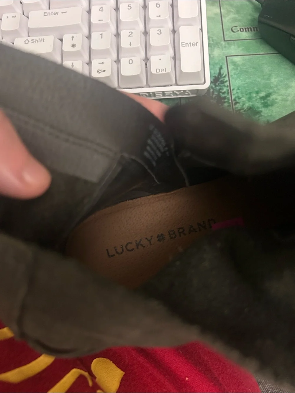 Lucky Brand Gray Suede Ankle Boots with Side Zipper women’s size 6